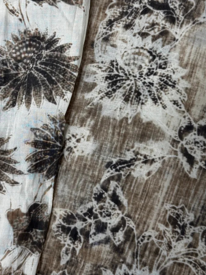 SS2004 Dolce & Gabbana Beige & Brown Old Floral Print Linen Shirt gMsmSFV 10