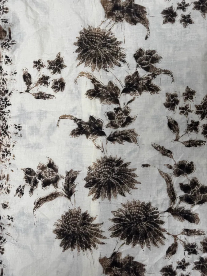 SS2004 Dolce & Gabbana Beige & Brown Old Floral Print Linen Shirt gMsmSFV 11