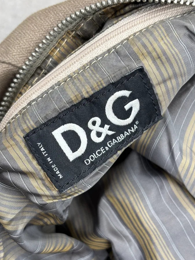 2000s Dolce & Gabbana Beige Canvas Multi-Pocket Shoulder Bag CmjGjsH 14