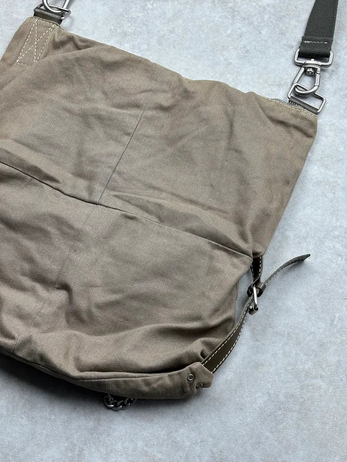 2000s Dolce & Gabbana Beige Canvas Multi-Pocket Shoulder Bag CmjGjsH 11