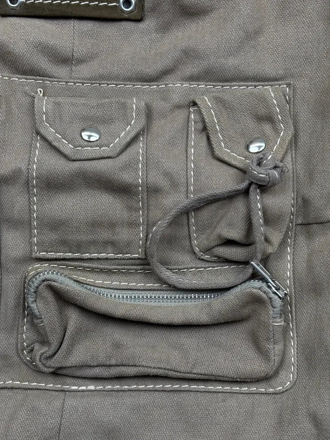 2000s Dolce & Gabbana Beige Canvas Multi-Pocket Shoulder Bag CmjGjsH 9