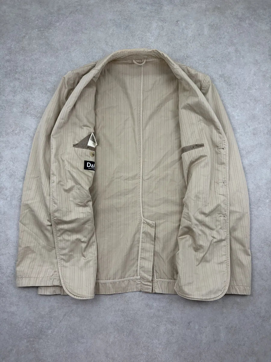 SS2006 Dolce & Gabbana Beige Light Blazer Jacket XEdVTdx 7