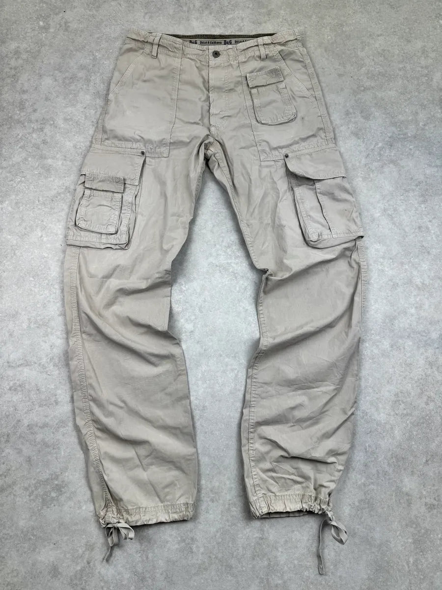 SS2004 Dolce & Gabbana Beige Military Cargo Pants xKZfHrz 0