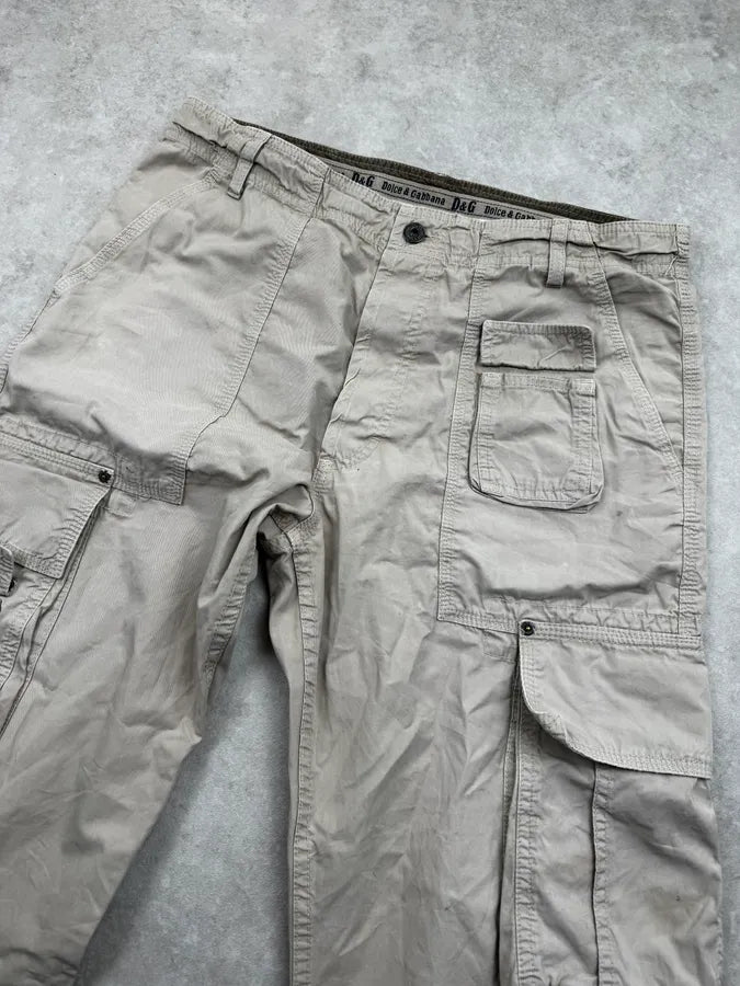 SS2004 Dolce & Gabbana Beige Military Cargo Pants xKZfHrz 5