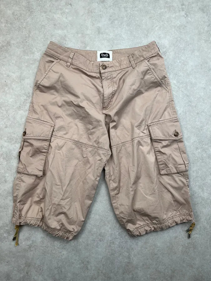 SS2008 Dolce & Gabbana Beige Cargo Shorts lxCEIFz 0