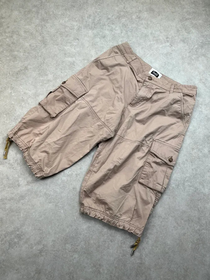 SS2008 Dolce & Gabbana Beige Cargo Shorts lxCEIFz 7