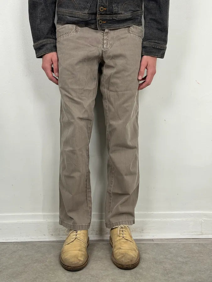 SS2006 Dolce & Gabbana Beige Cozy Cotton Pants aQdWfHV 1