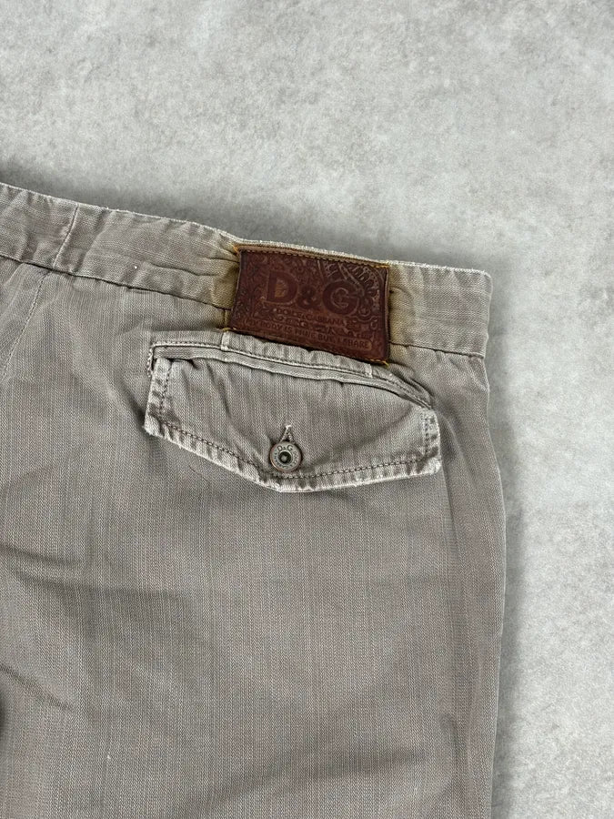 SS2006 Dolce & Gabbana Beige Cozy Cotton Pants aQdWfHV 7