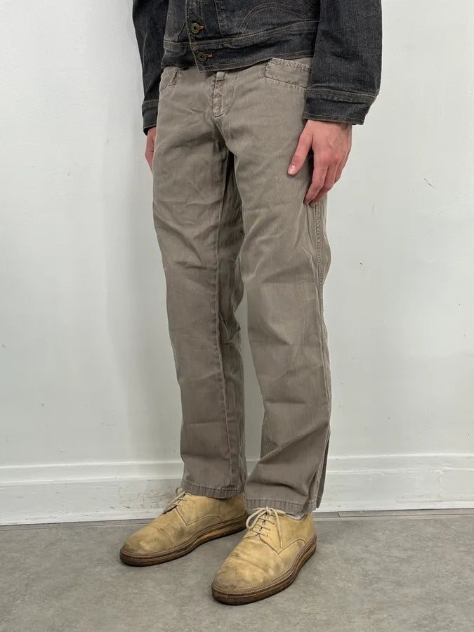SS2006 Dolce & Gabbana Beige Cozy Cotton Pants aQdWfHV 2