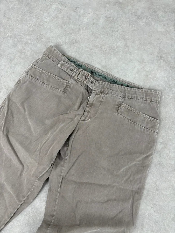 SS2006 Dolce & Gabbana Beige Cozy Cotton Pants aQdWfHV 4