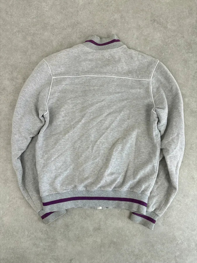 AW2005 Dolce & Gabbana Grey & Purple Logo Zip-Up Sweater aRsPPOc 4