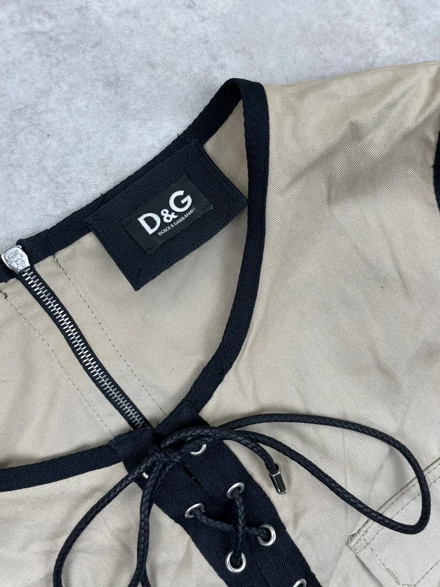 2000s Dolce & Gabbana Beige Bondage Multi-Pocket Cargo Dress rGuDNZs 7