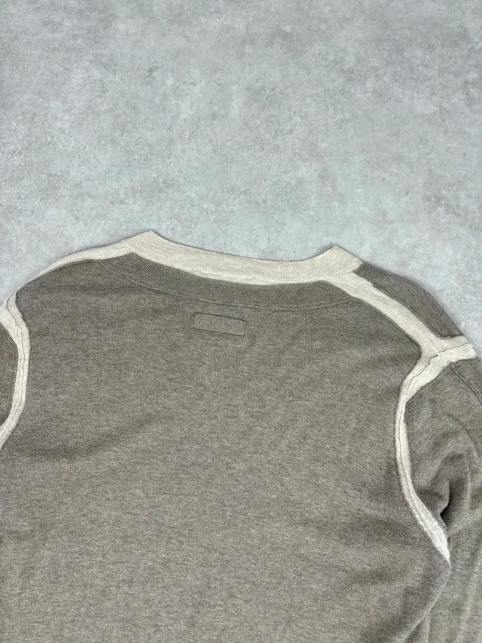 2000s Dolce & Gabbana Beige V-Neck Contrast Trim Sweater anCPIik 5