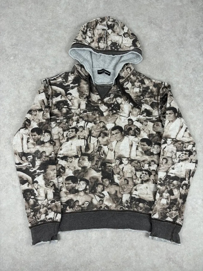 SS2011 Dolce & Gabbana Mohamed Ali Boxing Photo Print Hoodie wrEXNfF 0