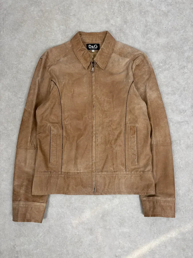 2000s Dolce & Gabbana Beige Rodeo Leather Jacket  UzEKscM 2