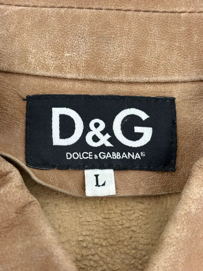 2000s Dolce & Gabbana Beige Rodeo Leather Jacket  UzEKscM 10
