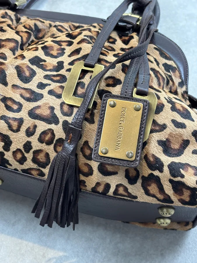Dolce & Gabbana Beige Leopard Print Calf Hair Handle Bag SndDpbc 5