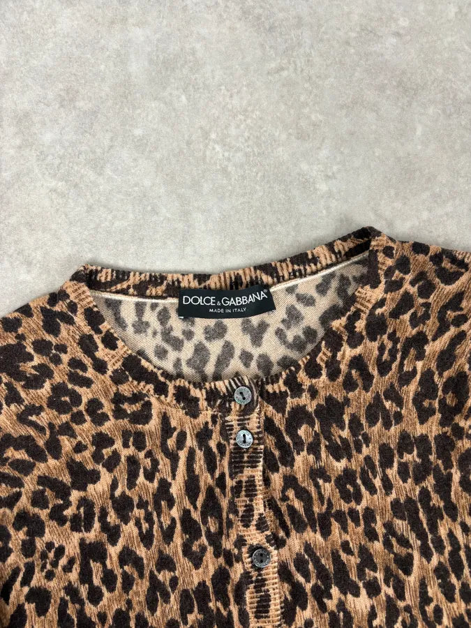 Dolce & Gabbana Wool Leopard Print Cardigan Sweater JVBcdAV 3