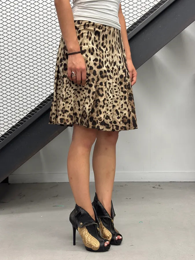 2010s Dolce & Gabbana Beige Leopard Midi Skirt IuUbSXa 2