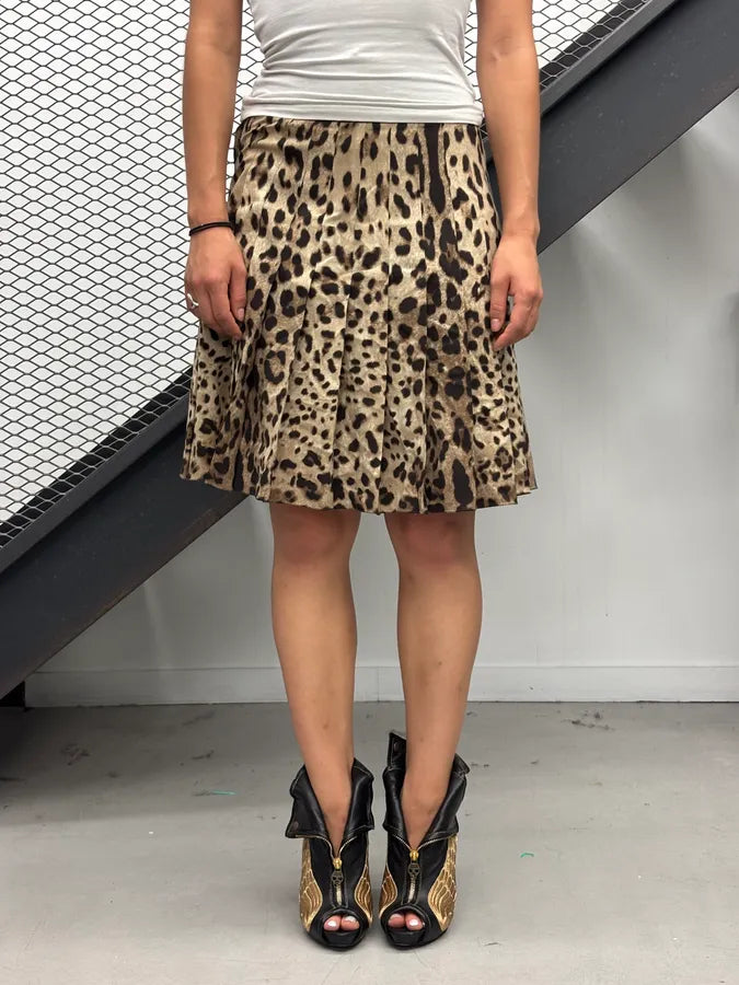 2010s Dolce & Gabbana Beige Leopard Midi Skirt IuUbSXa 1