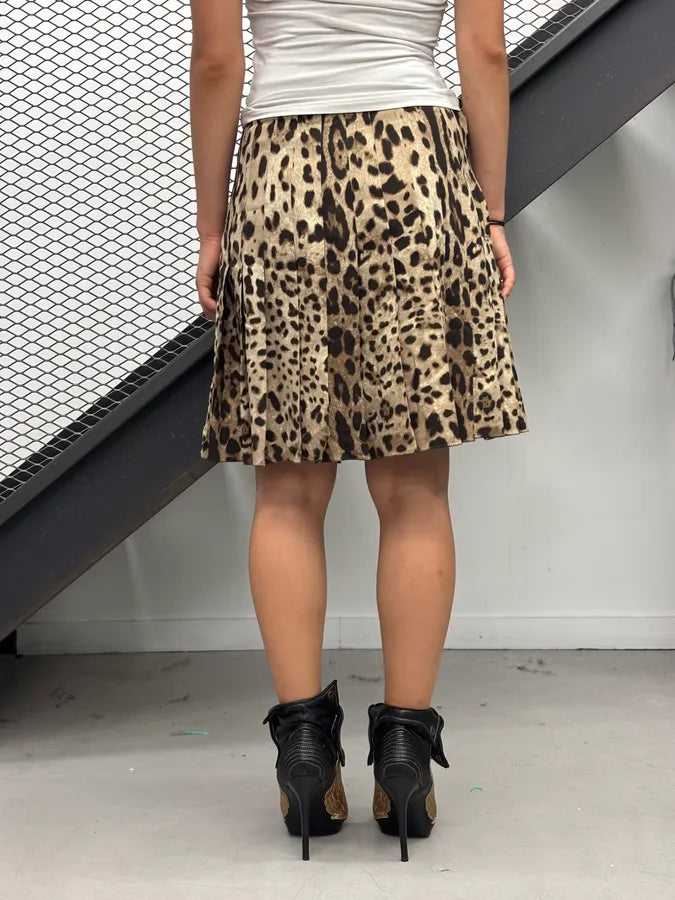 2010s Dolce & Gabbana Beige Leopard Midi Skirt IuUbSXa 3