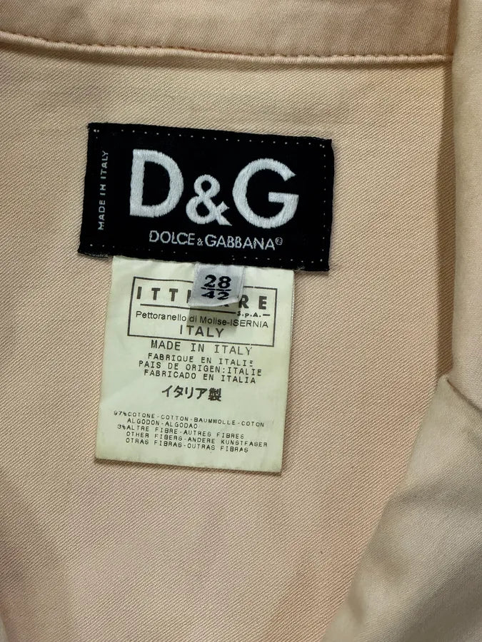 SS2004 Dolce & Gabbana Faded Pink Perfecto Light Jacket FglATUd 11