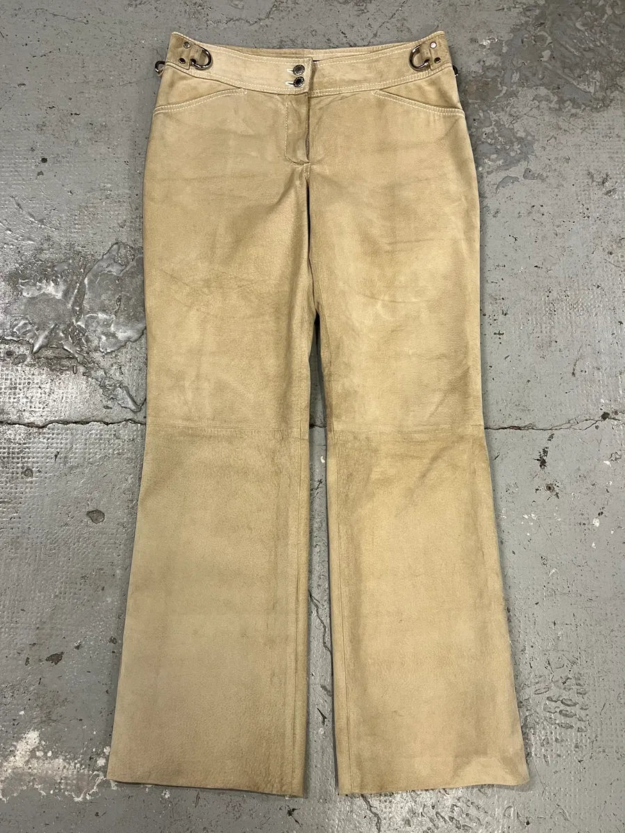 Dolce & Gabbana Beige Suede Leather Pants (M) qpprxMY 0