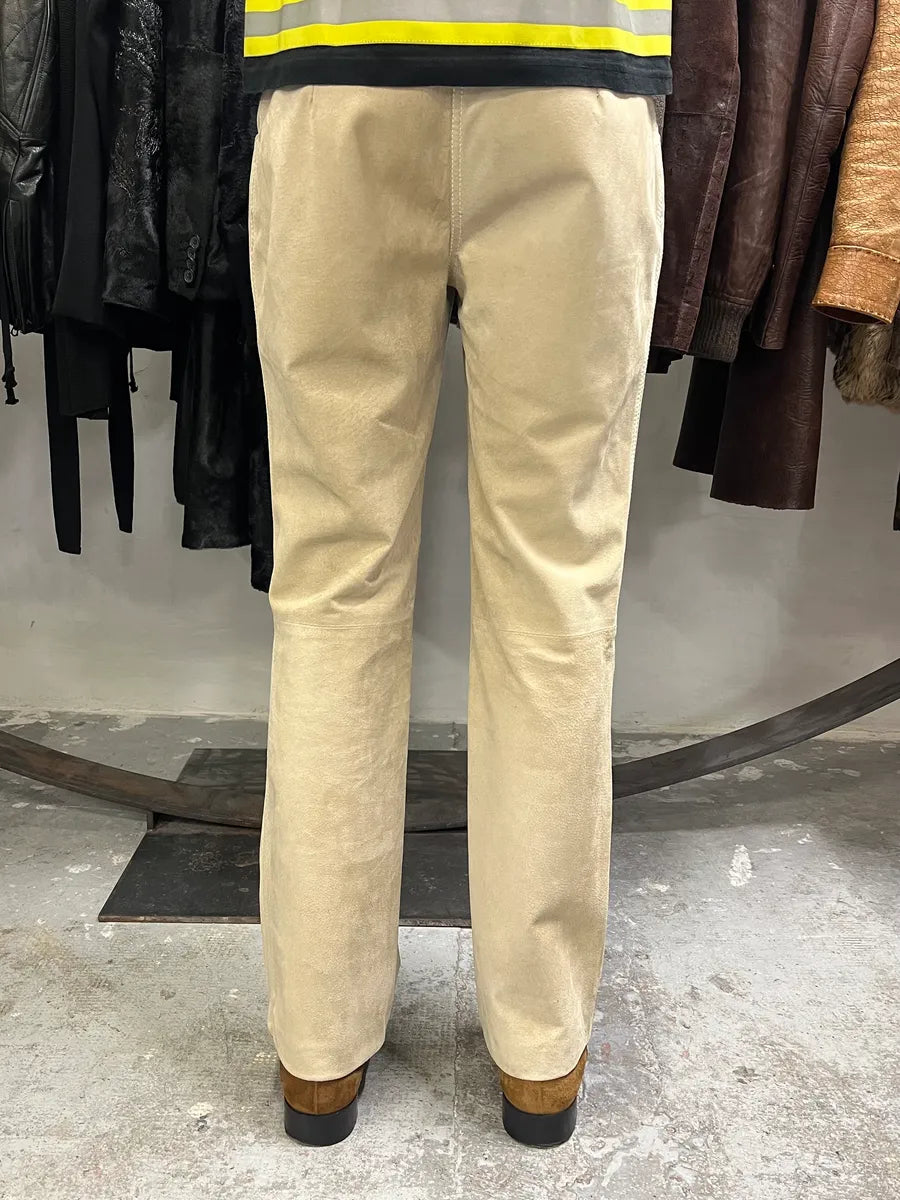 Dolce & Gabbana Beige Suede Leather Pants (M) qpprxMY 3