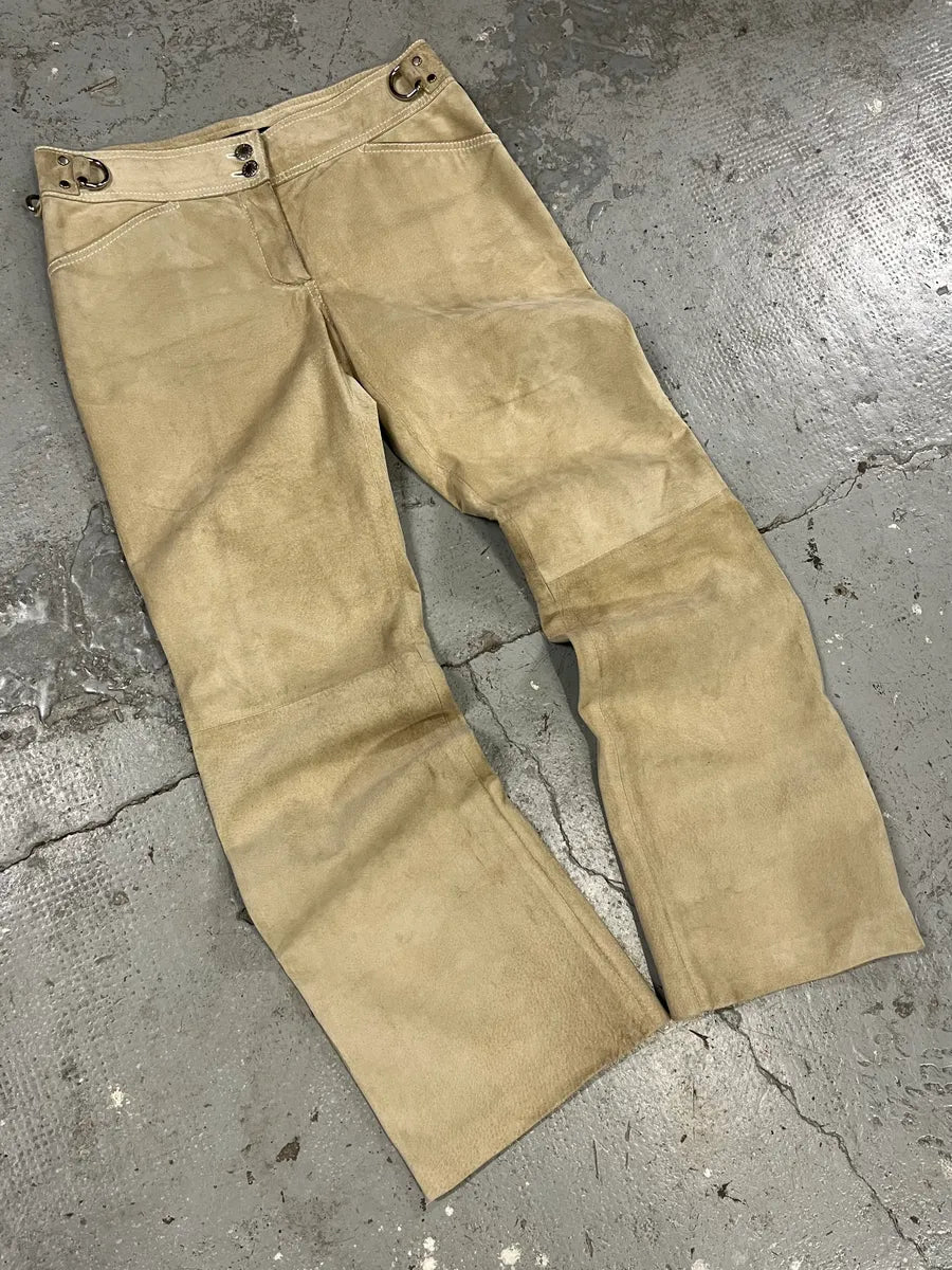 Dolce & Gabbana Beige Suede Leather Pants (M) qpprxMY 4