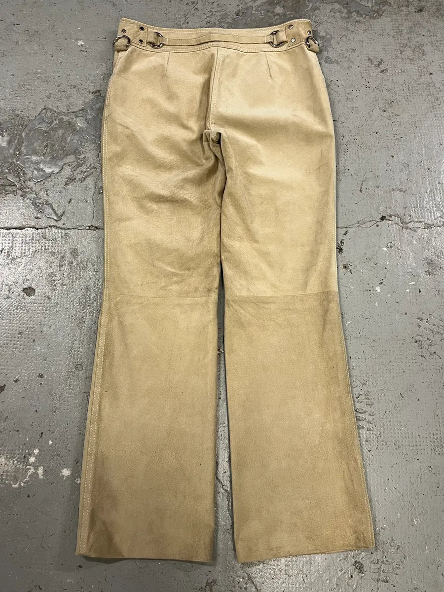 Dolce & Gabbana Beige Suede Leather Pants (M) qpprxMY 6