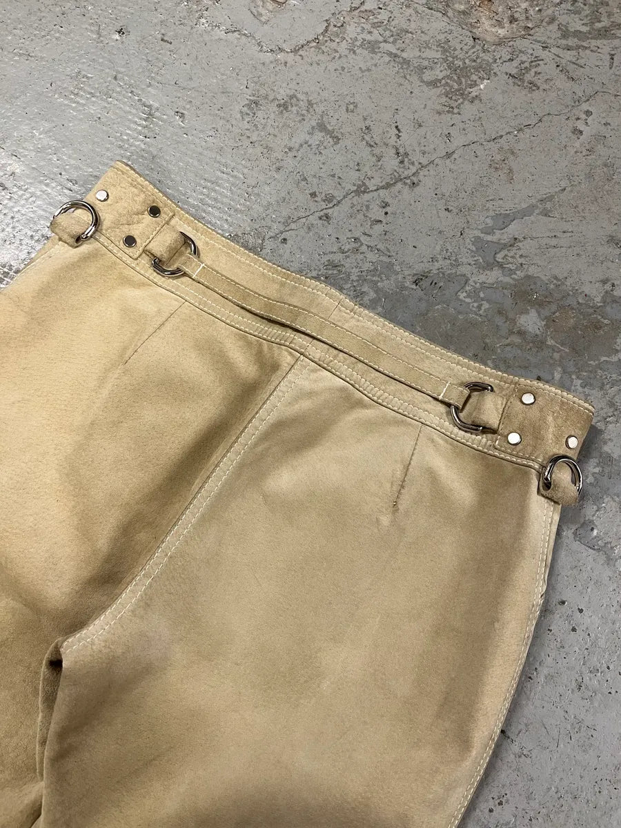 Dolce & Gabbana Beige Suede Leather Pants (M) qpprxMY 7