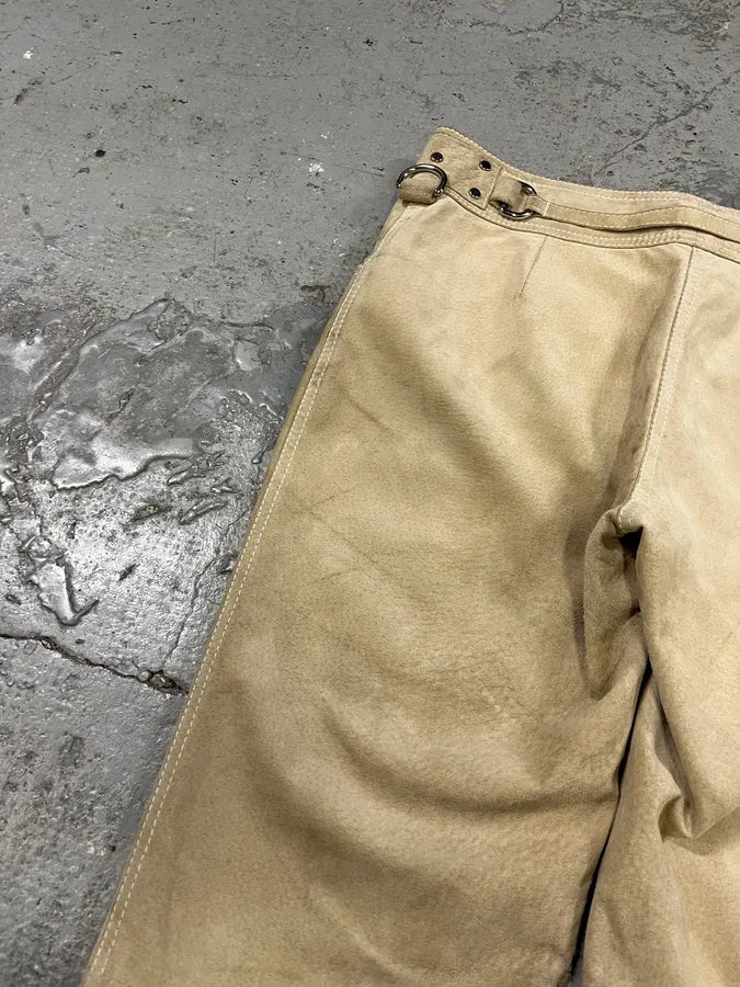 Dolce & Gabbana Beige Suede Leather Pants (M) qpprxMY 8