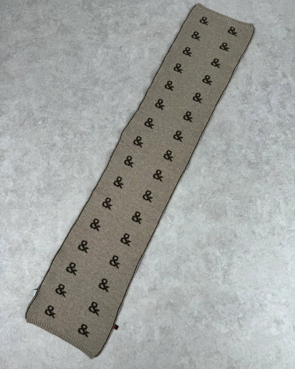 1990s Dolce & Gabbana Beige Wool Ampersand Propaganda Scarf ObonRwi 5