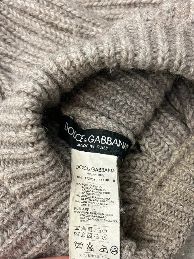 2000s Dolce & Gabbana Beige Wool Beanie Hat cEBnoqr 5
