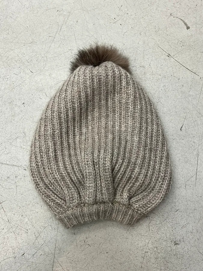 2000s Dolce & Gabbana Beige Wool Beanie Hat cEBnoqr 0