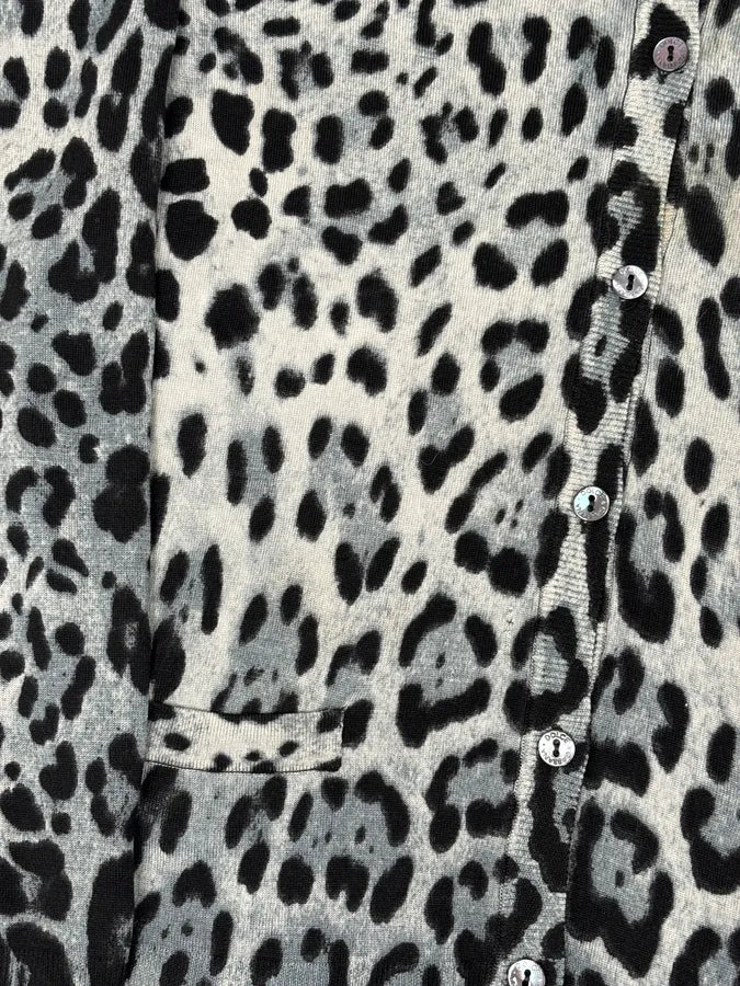 2010s Dolce & Gabbana Blue Wool Leopard Print Cardigan Sweater BbvIZaE 8