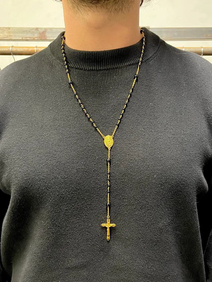 Dolce & Gabbana Black & Gold Rosary Necklace (OS) zAztyPS 1