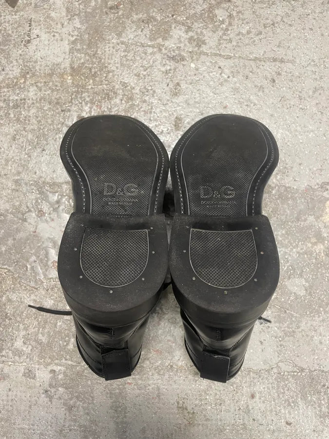 Dolce & Gabbana Black Ankle Pure Leather Boots (44eu/us10) qQExtwI 7