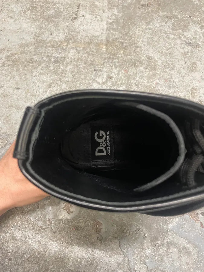 Dolce & Gabbana Black Ankle Pure Leather Boots (44eu/us10) qQExtwI 9