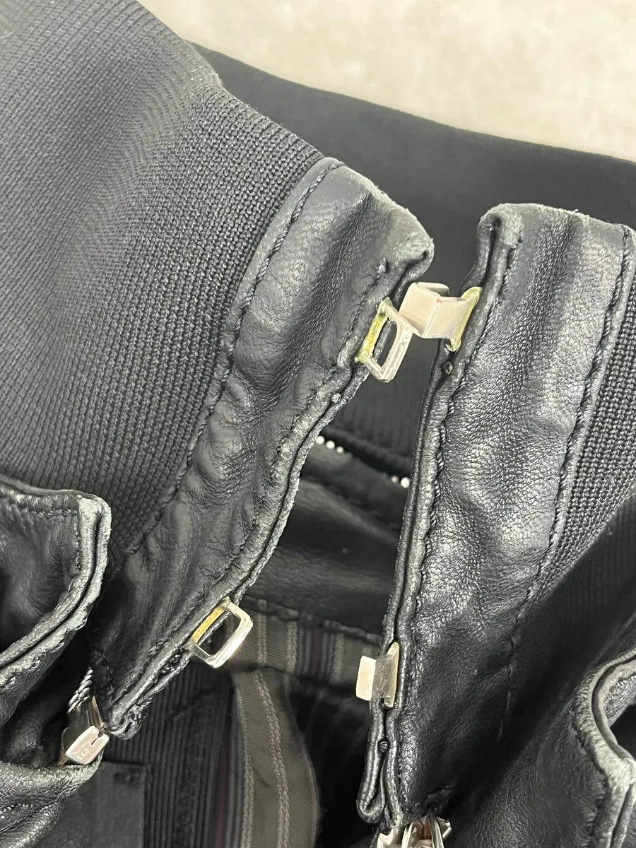 2000s Dolce & Gabbana Black Buttoned Biker Leather Jacket hTeFoBj 9