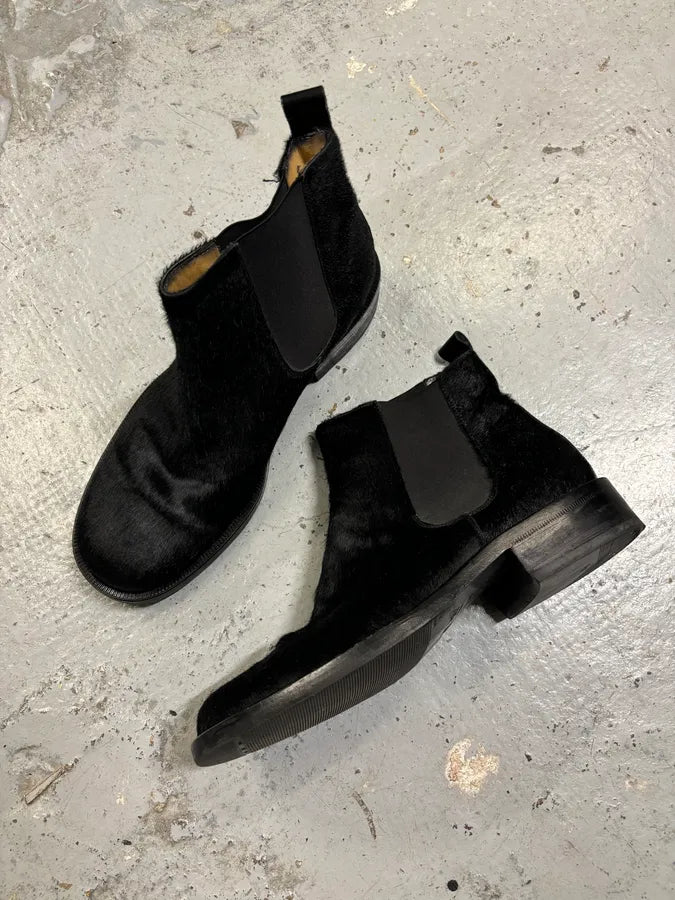 Dolce & Gabbana Black Calf Hair Chelsea Boots mewjQKs 4