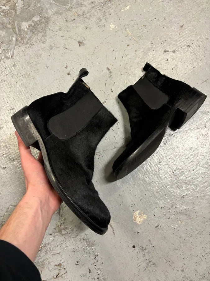Dolce & Gabbana Black Calf Hair Chelsea Boots mewjQKs 0