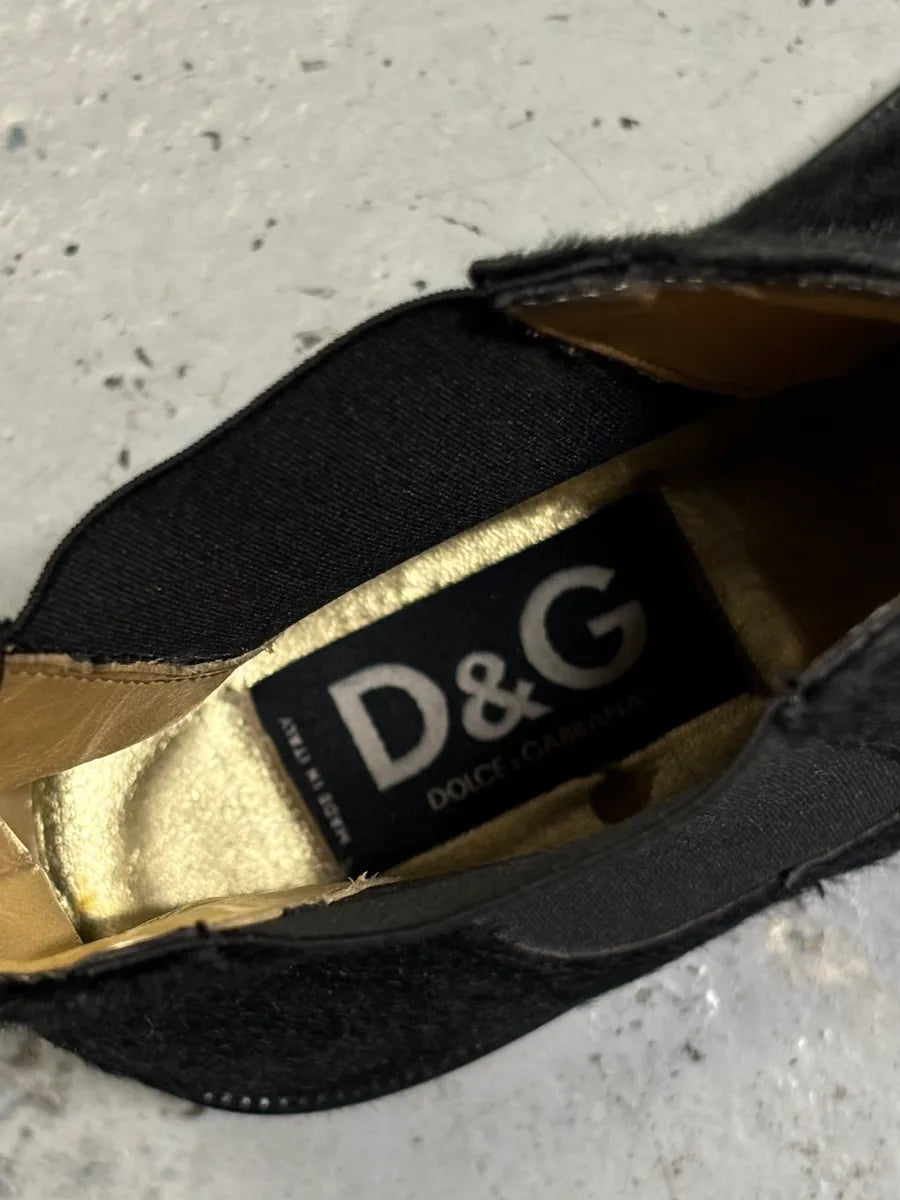 Dolce & Gabbana Black Calf Hair Chelsea Boots mewjQKs 11