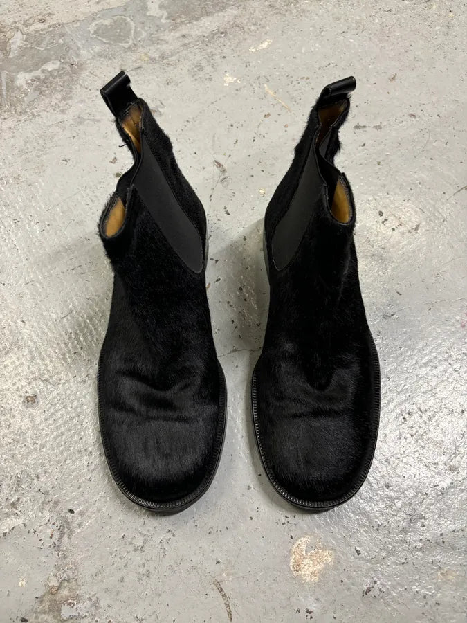 Dolce & Gabbana Black Calf Hair Chelsea Boots mewjQKs 1