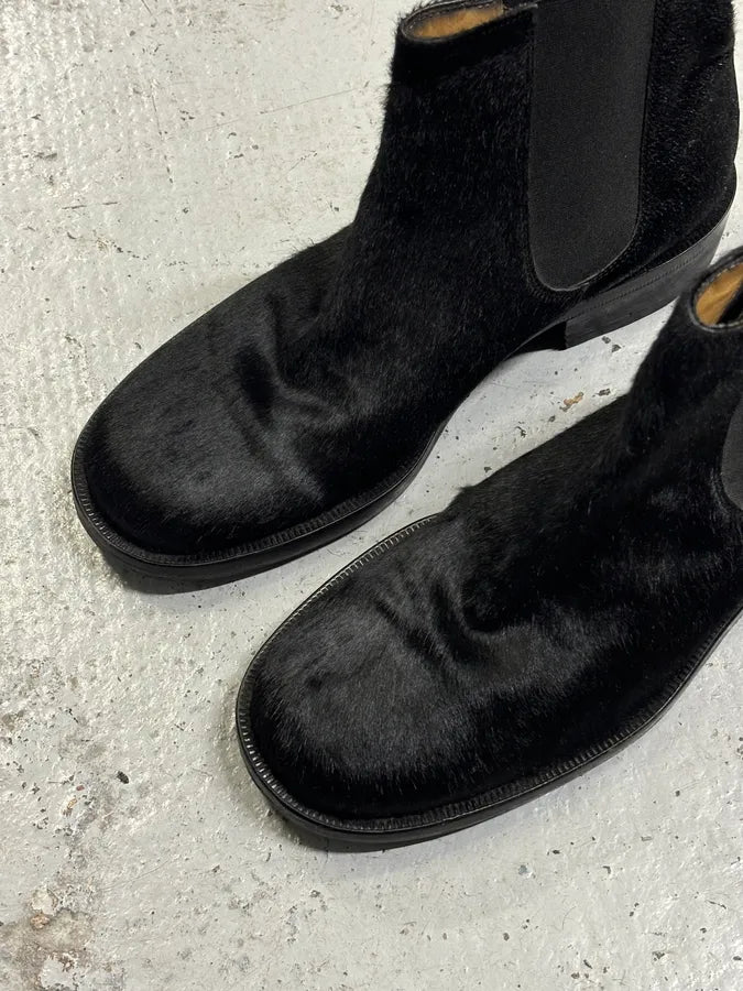 Dolce & Gabbana Black Calf Hair Chelsea Boots mewjQKs 3