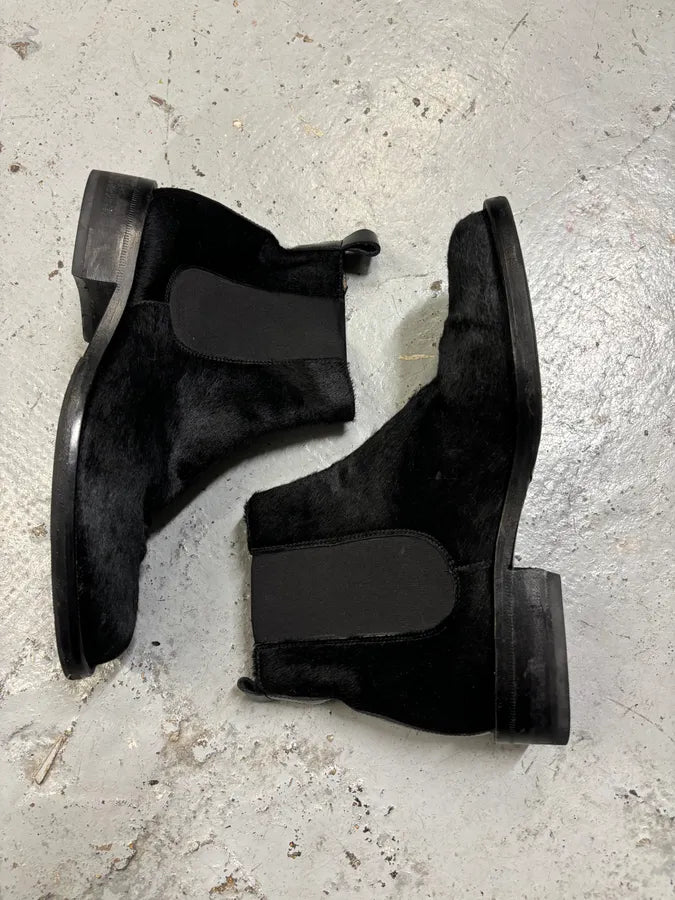 Dolce & Gabbana Black Calf Hair Chelsea Boots mewjQKs 6
