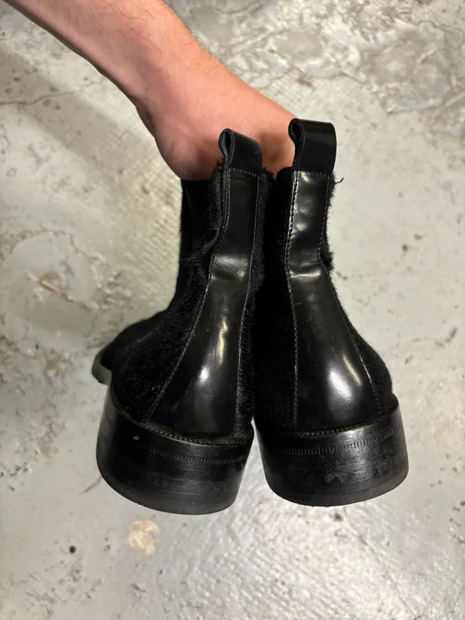 Dolce & Gabbana Black Calf Hair Chelsea Boots mewjQKs 8