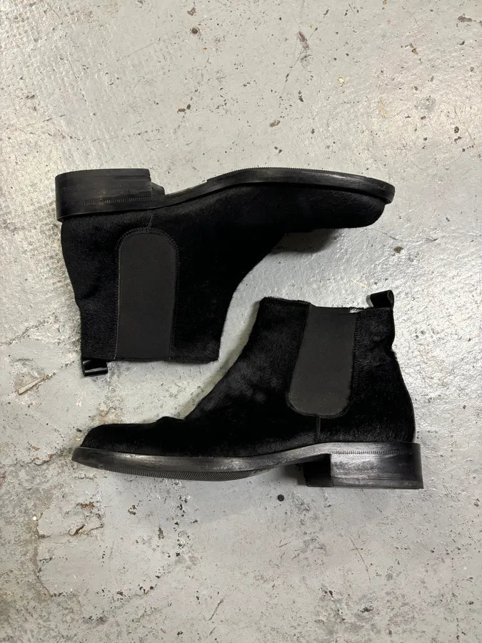 Dolce & Gabbana Black Calf Hair Chelsea Boots mewjQKs 5
