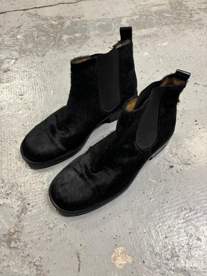 Dolce & Gabbana Black Calf Hair Chelsea Boots mewjQKs 2