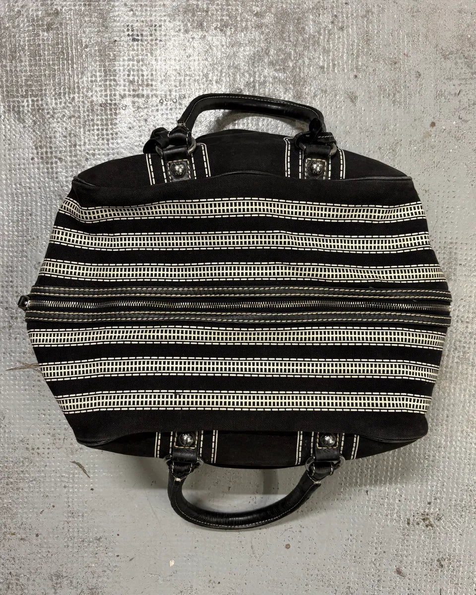 AW2010 Dolce & Gabbana Black Canvas Trompe Loeil Zip Lily Bag BQYnlMq 1